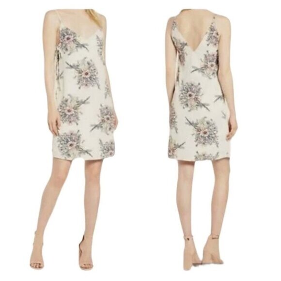 Dresses & Skirts - Bishop + Young white floral V neck cami  slip mini dress SP